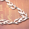 Hip Hop Flame Choker Clavicle Necklace Consecutive Flame Adjustable Length Neutral Charm Chain Streetwear Rock Jewelry