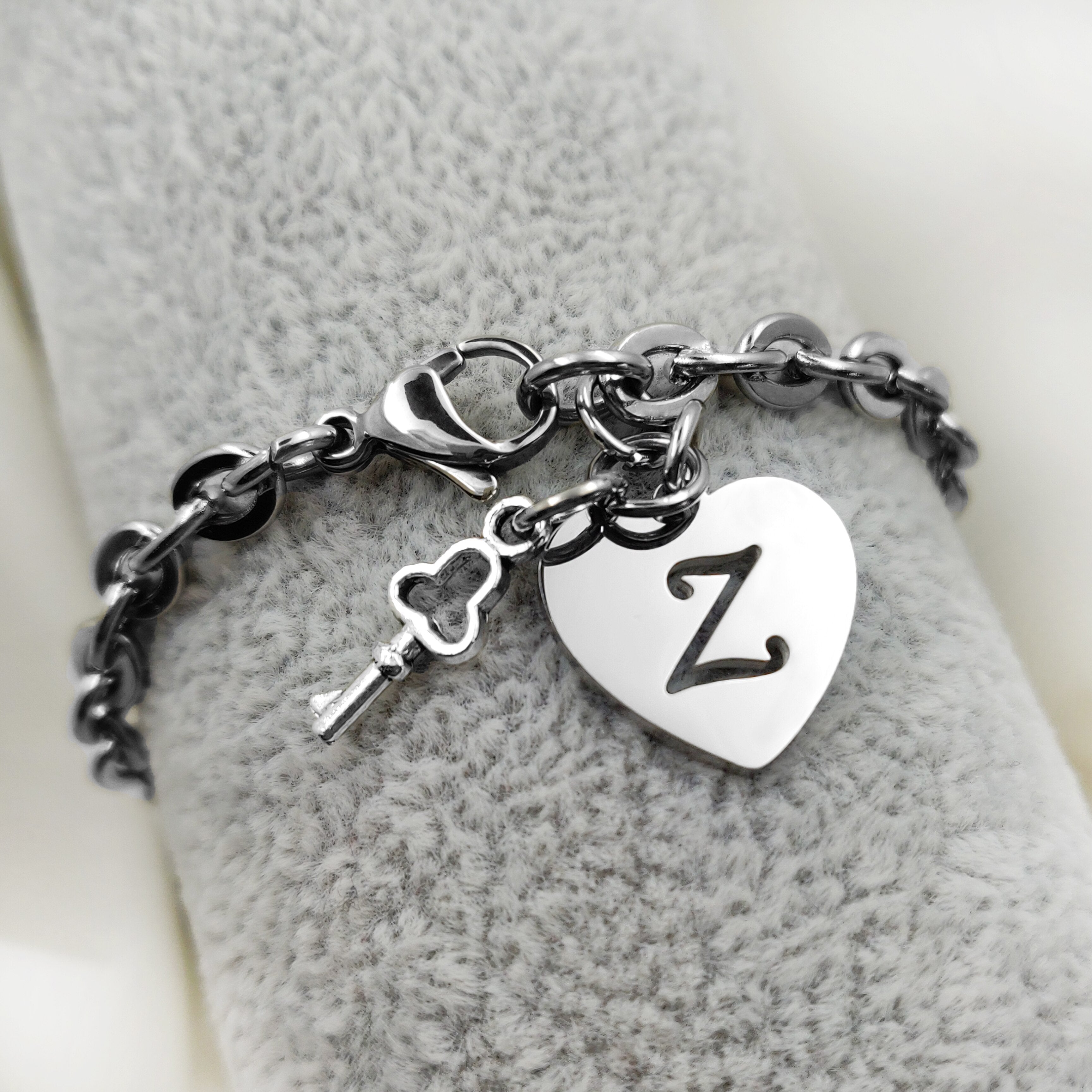 Hollow Letter Heart Charm Bracelet Diy love pendants  jewelry gift for girl women wife couple birthday bangle