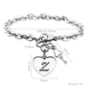 Hollow Letter Heart Charm Bracelet Diy love pendants  jewelry gift for girl women wife couple birthday bangle