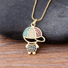 Design Girl Boy Pendant Women Girls Kids Copper Zircon Chain Necklace Charm Party Birthday Jewelry Gifts