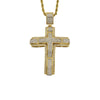 Iced Out Bling Big Cross Pendant Gold Color Charm Cubic Zirconia Men's Hip Hop Necklace Chain Rock Jewelry