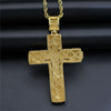 Iced Out Bling Big Cross Pendant Gold Color Charm Cubic Zirconia Men's Hip Hop Necklace Chain Rock Jewelry