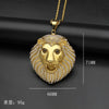 Iced Out Bling Lion Head Pendant Gold Color Charm Cubic Zirconia Men's Hip Hop Necklace Chain Rock Jewelry
