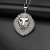 Iced Out Bling Lion Head Pendant Gold Color Charm Cubic Zirconia Men's Hip Hop Necklace Chain Rock Jewelry