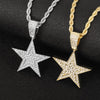 Iced Out Necklace Pendant Pentagram Necklace Clothes Chain Tennis Chain Hip Hop Jewellery For Men Women Gift