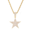 Iced Out Necklace Pendant Pentagram Necklace Clothes Chain Tennis Chain Hip Hop Jewellery For Men Women Gift