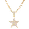 Iced Out Necklace Pendant Pentagram Necklace Clothes Chain Tennis Chain Hip Hop Jewellery For Men Women Gift