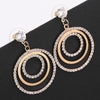 Fashion Individual Big Concentrically Round Earrings Concentric zircon earrings for Women Gifts Cubic Zirconia Jewelry