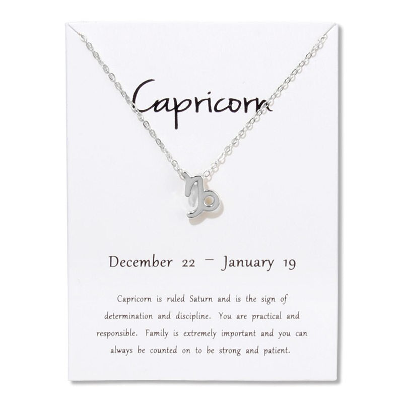 Jewelry 12 Constellation Gemini Pendant Necklaces For Women Zodiac Chains Necklace Color Valentine's Gifts