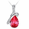 Fashion Jewelry 2 colors Long Crystal Heart Pendant Necklace Chain For Women Love Necklaces & Pendants Collares x  331