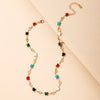 Jewelry Bohemian Butterfly Dripping Oil Color Short Single-layer Necklace Wild Clavicle Chain