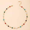 Jewelry Bohemian Butterfly Dripping Oil Color Short Single-layer Necklace Wild Clavicle Chain