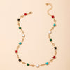 Jewelry Bohemian Butterfly Dripping Oil Color Short Single-layer Necklace Wild Clavicle Chain