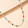 Jewelry Bohemian Butterfly Dripping Oil Color Short Single-layer Necklace Wild Clavicle Chain