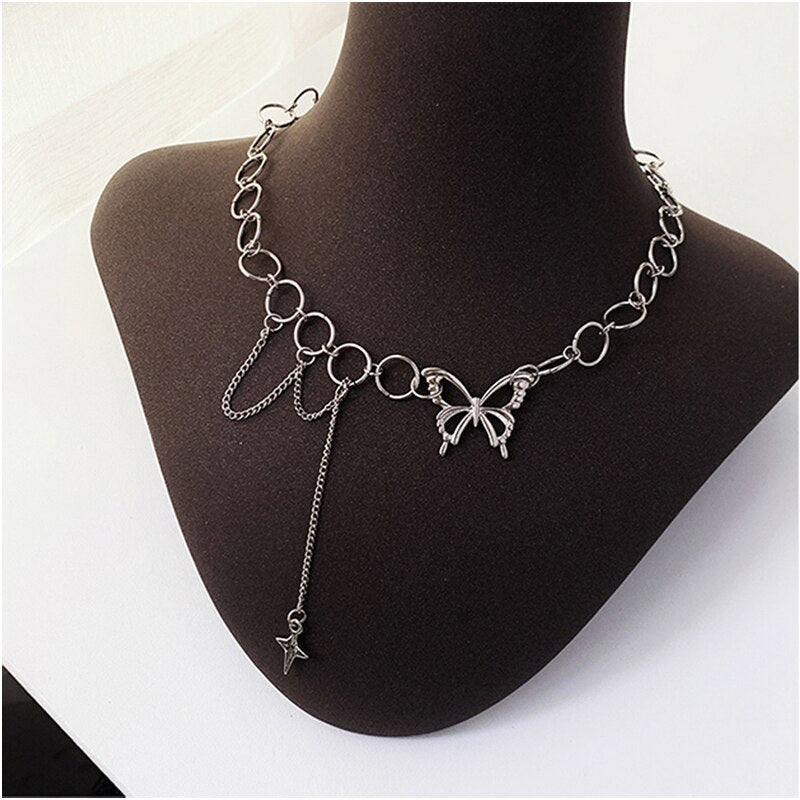Jewelry Butterfly Necklace For Women Pendant Trend French romantic style Clavicle Chain Bohemian Dainty Prom Accessories