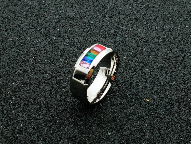 Fashion Jewelry Crystal from Swarovski Six color zircon titanium steel ring Bestsellers in Europe Fit Women and female