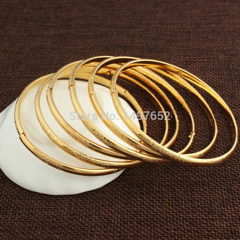 Fashion Jewelry Dubai Gold Bangle Jewelry For Men/Women Gold Color Bracelets Bangles African/Arab/India Jewelry