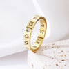 Jewelry Elegant Temperament of Hollow Out Lucky Roman Numerals Rose Gold Plating Titanium Steel Ring