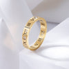 Jewelry Elegant Temperament of Hollow Out Lucky Roman Numerals Rose Gold Plating Titanium Steel Ring