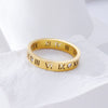 Jewelry Elegant Temperament of Hollow Out Lucky Roman Numerals Rose Gold Plating Titanium Steel Ring