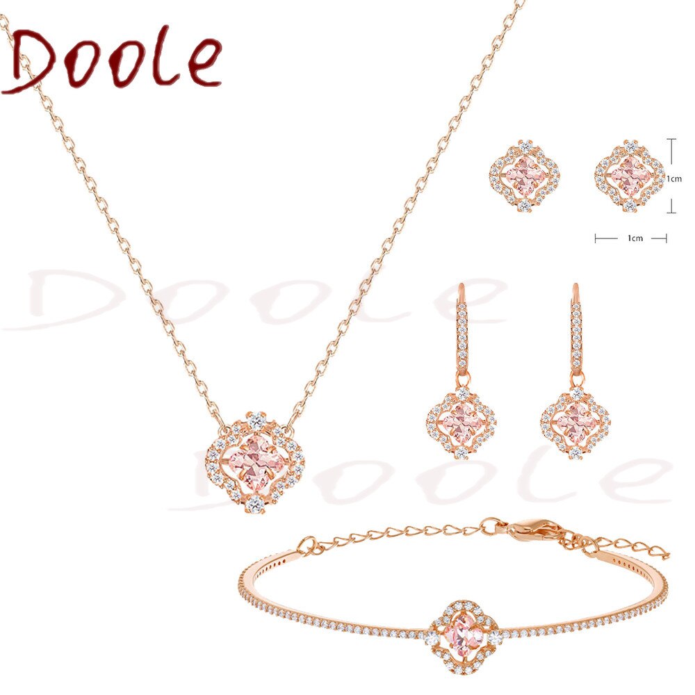 Jewelry  Glamour Pink Cute Plum Crystal  Necklace Beating Heart Crystal Pendant Necklace Jewelry for Women