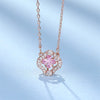 Jewelry  Glamour Pink Cute Plum Crystal  Necklace Beating Heart Crystal Pendant Necklace Jewelry for Women