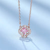 Jewelry  Glamour Pink Cute Plum Crystal  Necklace Beating Heart Crystal Pendant Necklace Jewelry for Women