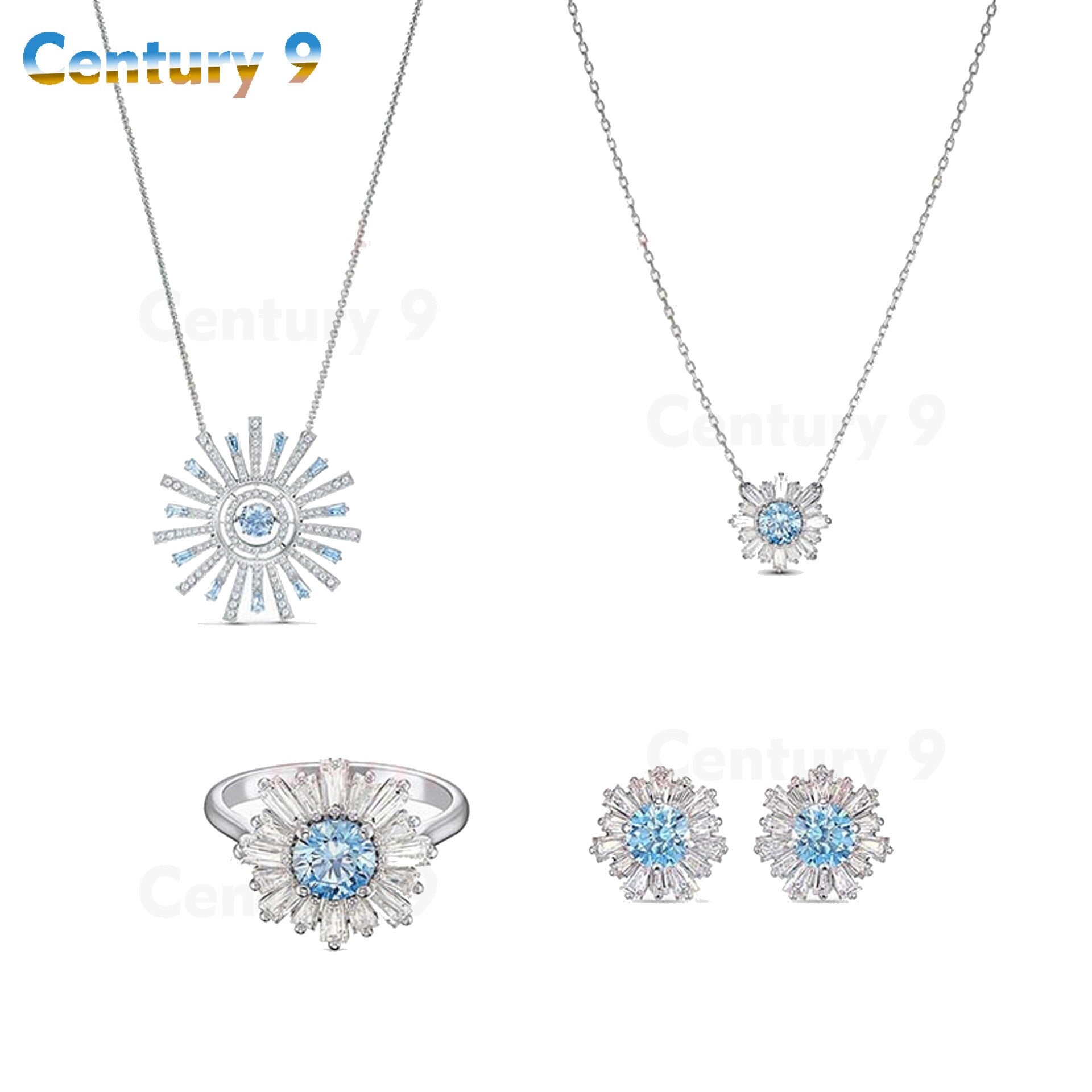 Jewelry High Quality SWA Exquisite Charm Sunshine Sunflower Dance Crystal Lady Pendant Necklace Gothic