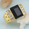 Fashion Jewelry Hiphop Ring For Men New Black Crystal Gold plating Color Retaining Ring