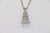 Jewelry Mens Iced Out Bling Bling Plug Pendant Necklace Gold Silver Color Charm Micro Pave Full Rhinestone Hip Hop