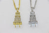 Jewelry Mens Iced Out Bling Bling Plug Pendant Necklace Gold Silver Color Charm Micro Pave Full Rhinestone Hip Hop