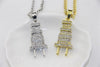Jewelry Mens Iced Out Bling Bling Plug Pendant Necklace Gold Silver Color Charm Micro Pave Full Rhinestone Hip Hop