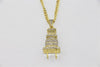 Jewelry Mens Iced Out Bling Bling Plug Pendant Necklace Gold Silver Color Charm Micro Pave Full Rhinestone Hip Hop