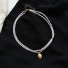 Jewelry Necklace Delicate Simulated Small Pearls Two Layer Oval Pendant Short Necklace Women Jewelry Girl Student Gifts