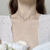 Jewelry Necklace Super Fairy Simulated Pearl Two Layer Flower Pendant Necklace Pretty Choker Necklalce For Jewelry Gift