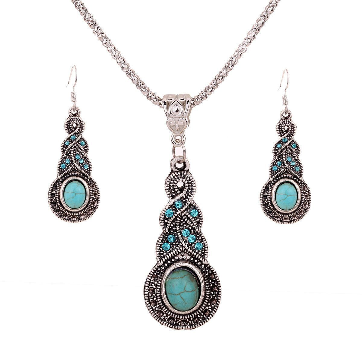 Fashion Jewelry Necklace Tears Retro Ethnic Necklace Set Wholesale Crystal Necklace Pendant Women's Elegant Necklace