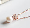 Fashion Jewelry Pearl Earrings Necklace 100% Real Pearl 925 Sterling Silver Cubic Zircon Earrings Necklace Set