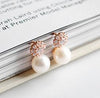 Fashion Jewelry Pearl Earrings Necklace 100% Real Pearl 925 Sterling Silver Cubic Zircon Earrings Necklace Set