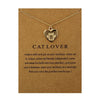 Fashion Jewelry Reminders Cat Lover Friends Heart Charm Necklace For Women