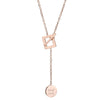 JewelryRose gold titanium steel necklace,Geometric disc titanium steel clavicle necklace,