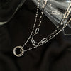 Jewelry Round Small Pendant Chain Around the Neck Gothic Style Multilayer Necklaces For Women Vintage Sweater Chokers