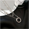 Jewelry Round Small Pendant Chain Around the Neck Gothic Style Multilayer Necklaces For Women Vintage Sweater Chokers