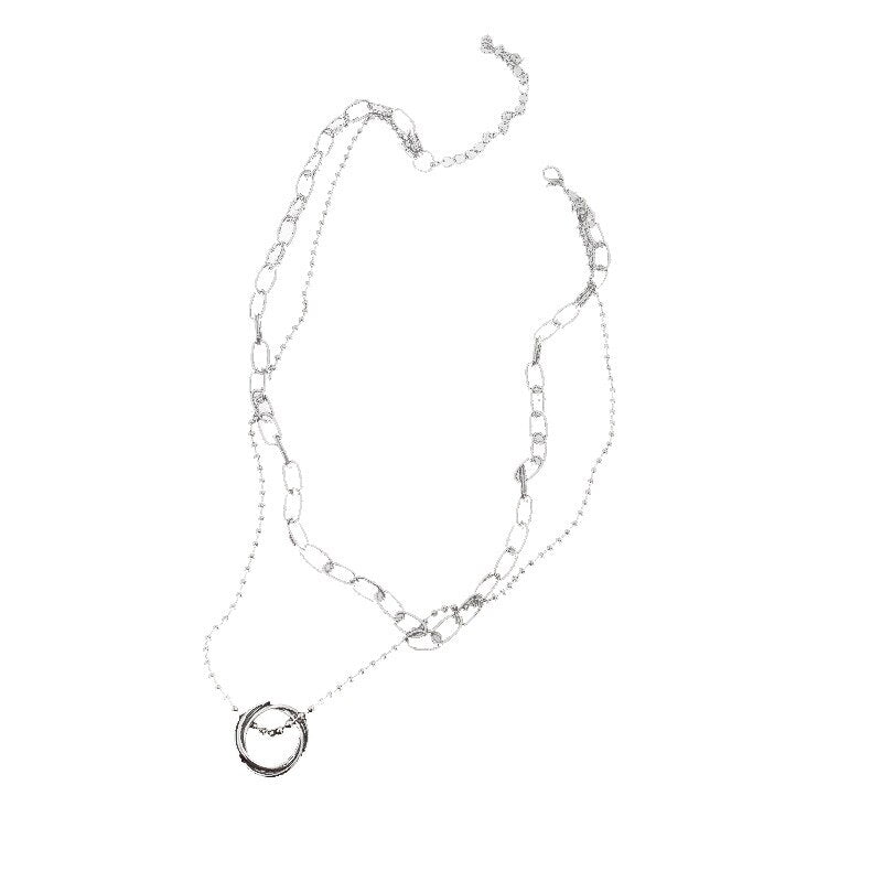 Jewelry Round Small Pendant Chain Around the Neck Gothic Style Multilayer Necklaces For Women Vintage Sweater Chokers