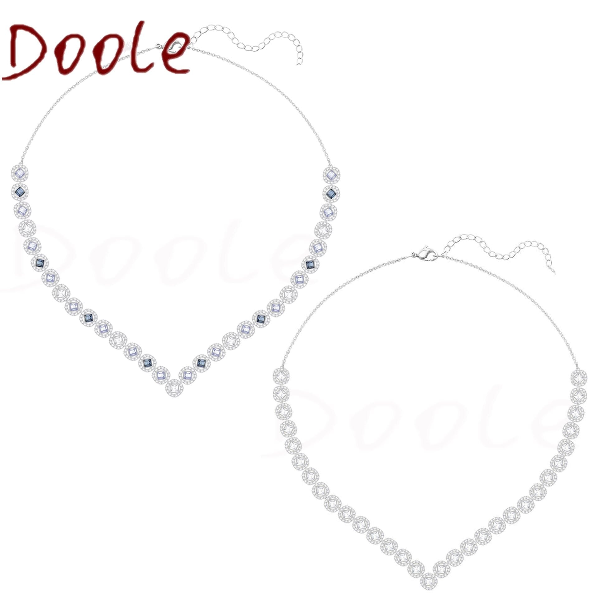 Jewelry SWA Angel Square Necklace Classic Square Crystal Necklace Elegant Romantic Gift for Women