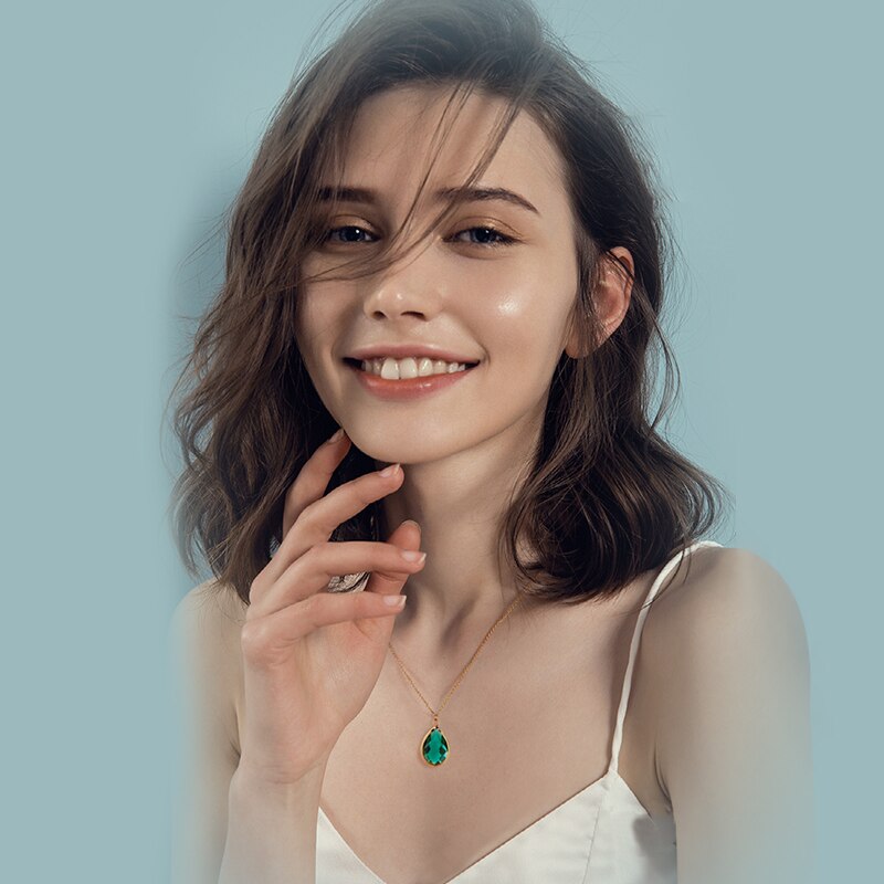 Jewelry Simple Gold Color Clear Resin Stone Water Drops Pendant Necklace Shore choker For Women 2021 New