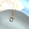 Jewelry Simple Gold Color Clear Resin Stone Water Drops Pendant Necklace Shore choker For Women 2021 New