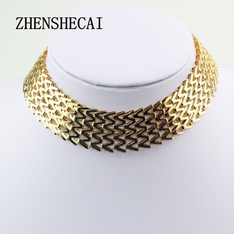 Fashion Jewelry Trendy Women Necklaces & Pendants Weave Link Chain Short Chokers Necklace For Gift Party X105