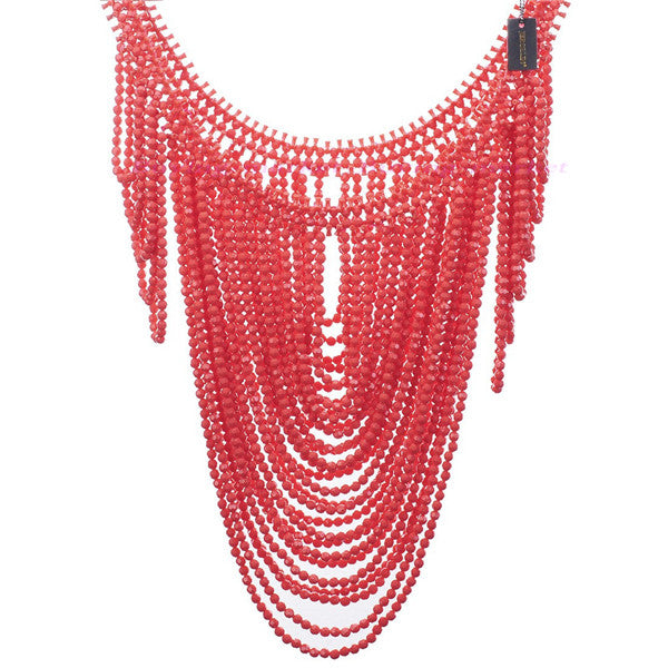 Fashion Jewelry Vintage Statement Body Shoulder Bib Full Resin Beads Necklace