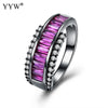 Fashion Jewelry Women Wedding Bright Rosy Red Black Color Plated Rings Black Fit Engagement Ring