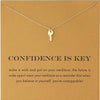Fashion Key Necklace Women Pendant Clavicle Chain Statement Choker Necklaces Confidence Is Key Gift Card Collares mothers day